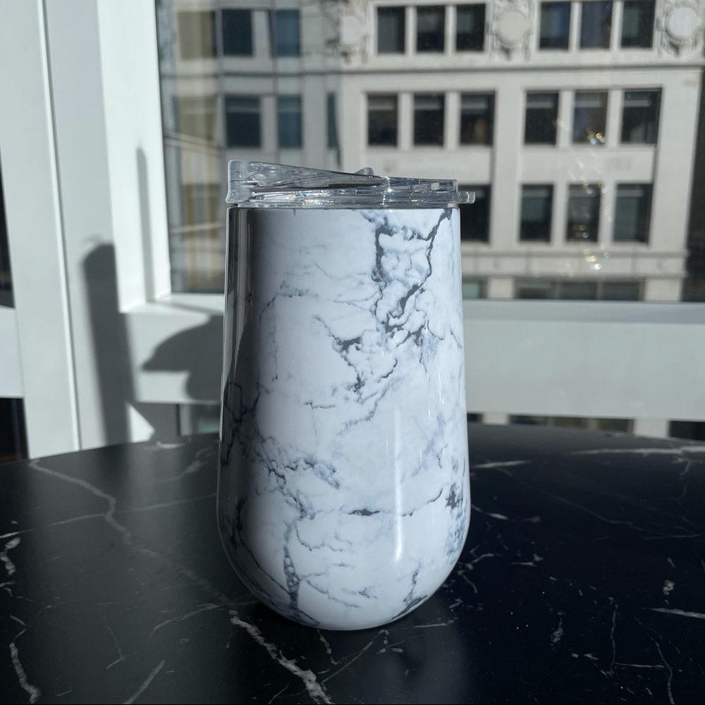 NEW Wine Tumbler in White Marble